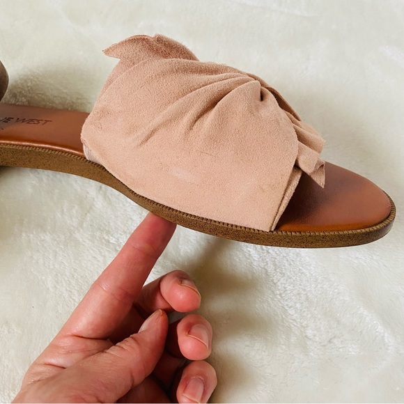 NINE WEST Suede Slip On Sandal Blush - Picture 4 of 10